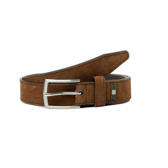 NEW MILWAUKEE LEATHER men's vogel belt in brown suede